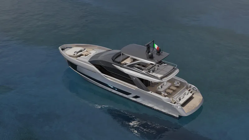 Filippetti F80 Yacht Photos Pics Luxury Filippetti F80 yacht, 2027 model, cruising on serene blue waters.