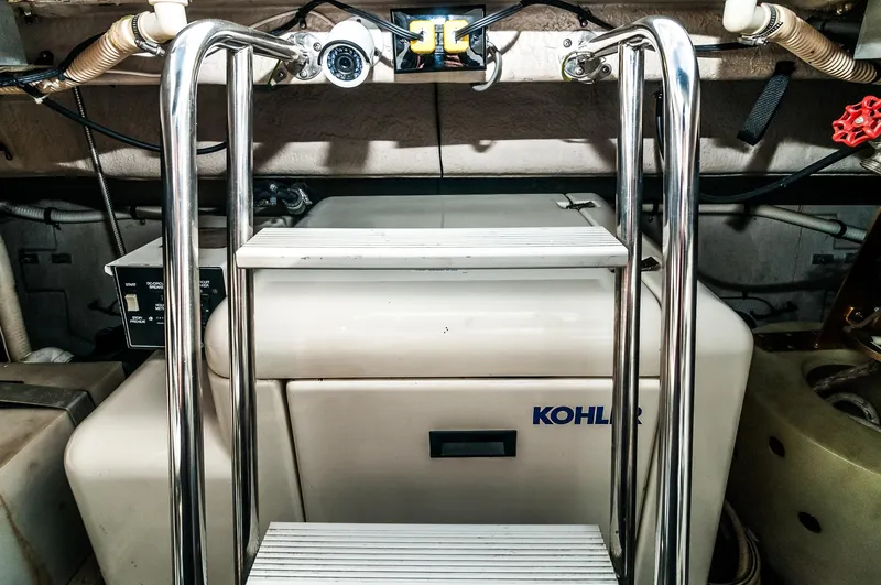  Yacht Photos Pics Engine room of a 1994 Sea Ray 500 Sundancer with Kohler generator.