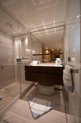 Ryen - Sl106/637 Yacht Photos Pics Luxurious bathroom on 2017 Sanlorenzo SL106 yacht with modern fixtures and elegant design.