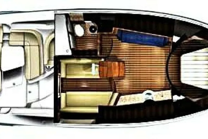  Yacht Photos Pics 2007 Tiara 3900 Sovran yacht interior layout with seating and cabin areas.