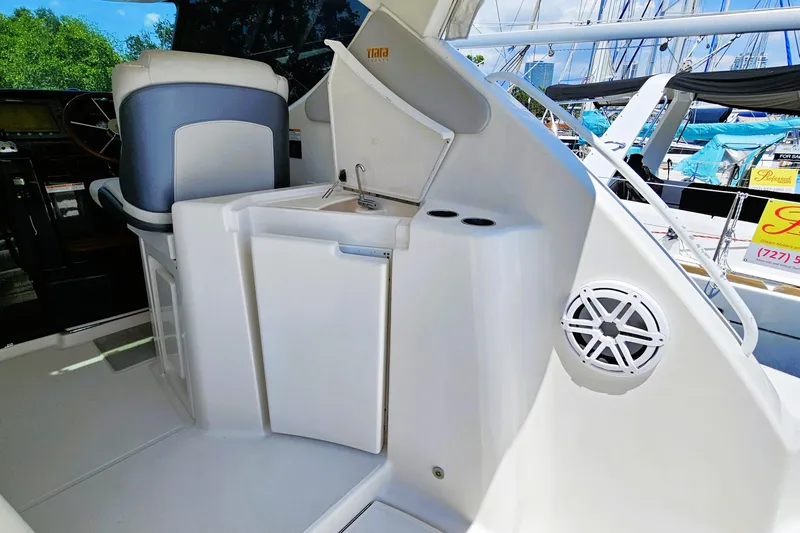  Yacht Photos Pics 2007 Tiara Yachts 3900 Sovran interior with sink and seating area.