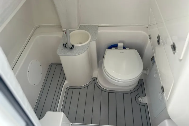  Yacht Photos Pics 2026 Sea Fox 268 Commander boat bathroom with toilet and sink.