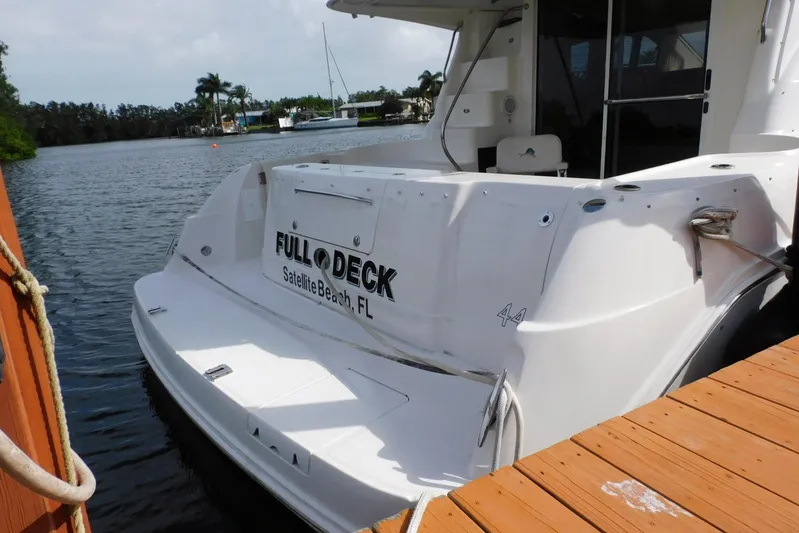 Full Deck Yacht Photos Pics 2008 Sea Ray 44 Sedan Bridge docked in Satellite Beach, Florida.