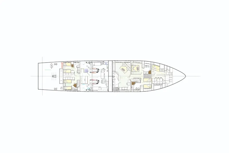 Baron Trenck Yacht Photos Pics Floor plan of 2011 Eurocraft 44 M Longrange yacht, showcasing interior layout and design.