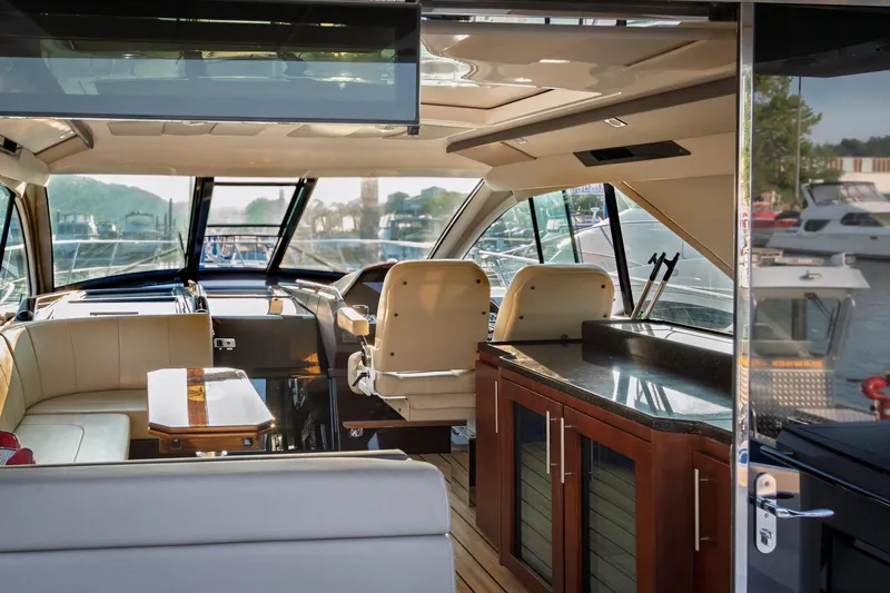  Yacht Photos Pics Interior of 2015 Regal 53 Sport Coupe yacht with luxurious seating and modern design.
