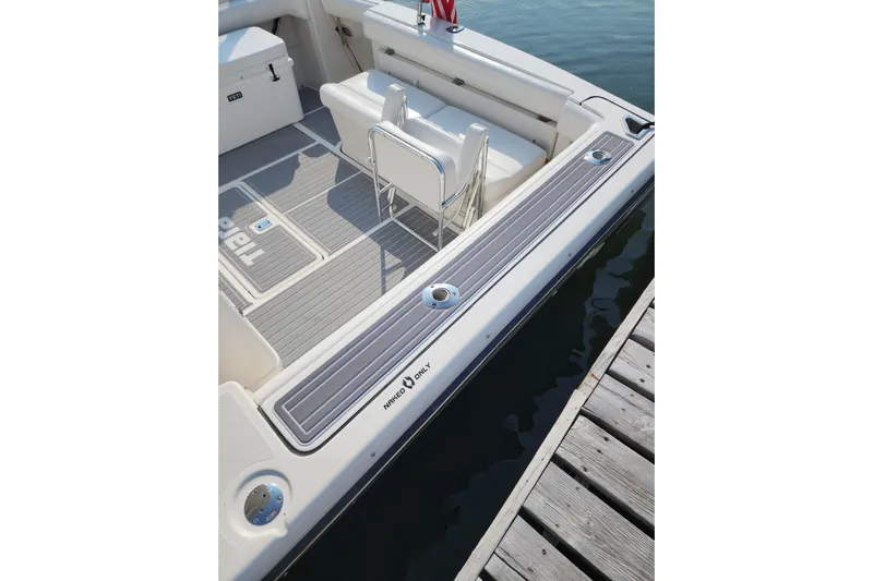  Yacht Photos Pics 2001 Tiara Yachts 3500 Open boat interior with seating and deck details.