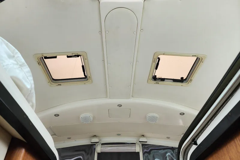 Yacht Photos Pics Interior ceiling view of a 2001 Tiara Yachts 3500 Open, featuring two hatches.