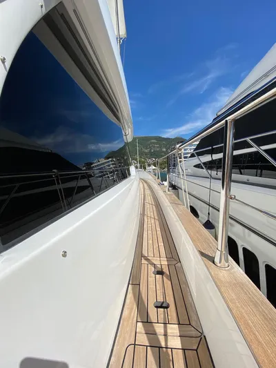 Mizar Yacht Photos Pics 2017 Azimut Magellano 53 yacht deck with scenic view.