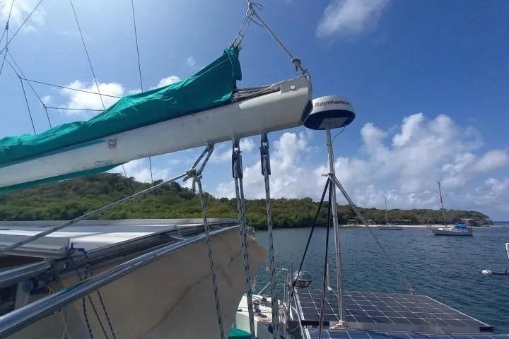 Yellowrock Yacht Photos Pics Sailboat Alliaura Privilege 37, 1996 model, docked with clear sky and water view.
