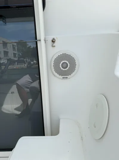 Brake Aweigh Yacht Photos Pics Speaker on 2014 Fountaine Pajot Mahe 36 Evolution yacht, exterior view.