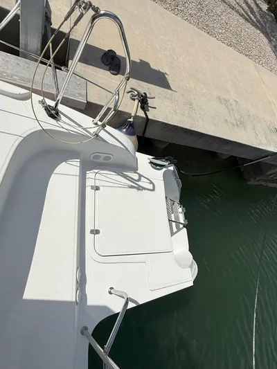 Brake Aweigh Yacht Photos Pics 2014 Fountaine Pajot Mahe 36 Evolution catamaran docked at marina.