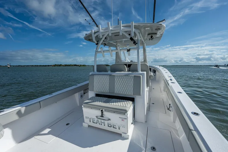 Yea Bey Yacht Photos Pics 2021 Front Runner 36 Center Console boat on open water.