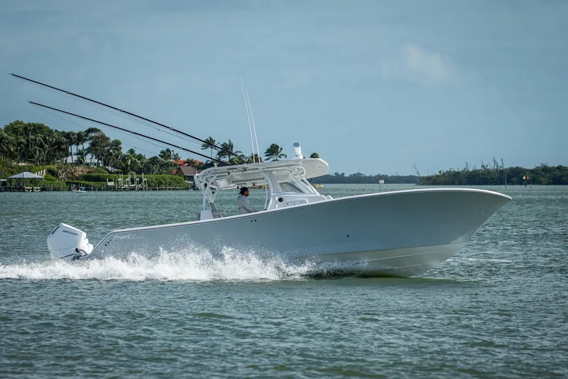 Yea Bey Yacht Photos Pics 2021 Front Runner 36 Center Console boat cruising on water.