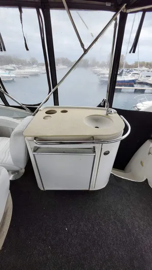  Yacht Photos Pics 2005 Carver 420 Mariner yacht interior with sink and storage area.