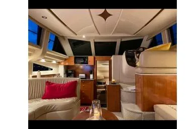  Yacht Photos Pics Luxurious interior of 2005 Meridian 368 Motoryacht with elegant seating and modern amenities.