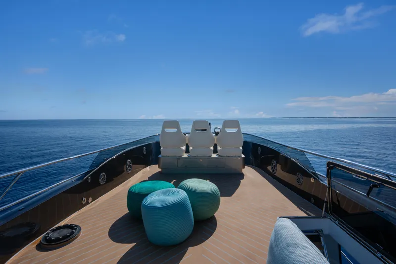 Edge 65 Yacht Photos Pics Luxurious 2023 Van der Valk Edge 65 yacht deck with ocean view and seating.