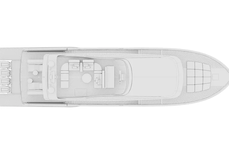 Edge 65 Yacht Photos Pics Top view blueprint of 2023 Van der Valk Edge 65 yacht design.
