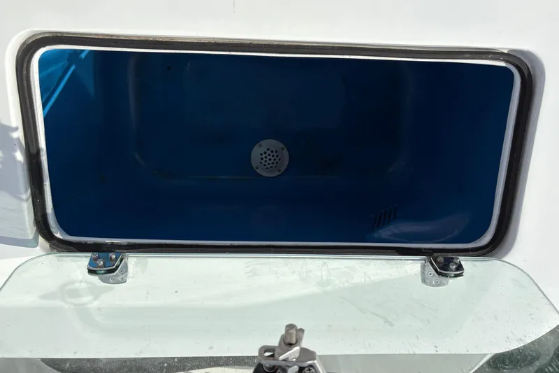 Hammercat 35-115 Yacht Photos Pics Open storage compartment on 2021 Hammer Yachts HammerCat 35 boat.