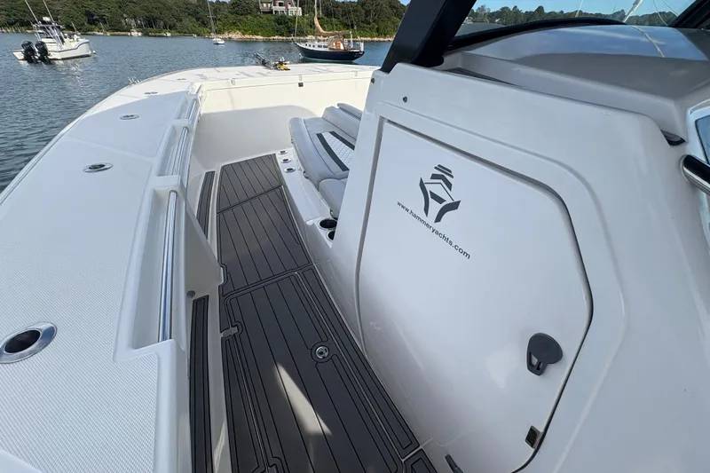 Hammercat 35-115 Yacht Photos Pics 2021 Hammer Yachts HammerCat 35 deck with sleek design and modern features.