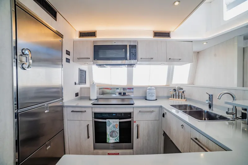 Windward Destiny Yacht Photos Pics Double SS Sinks and Corian Surfaces
