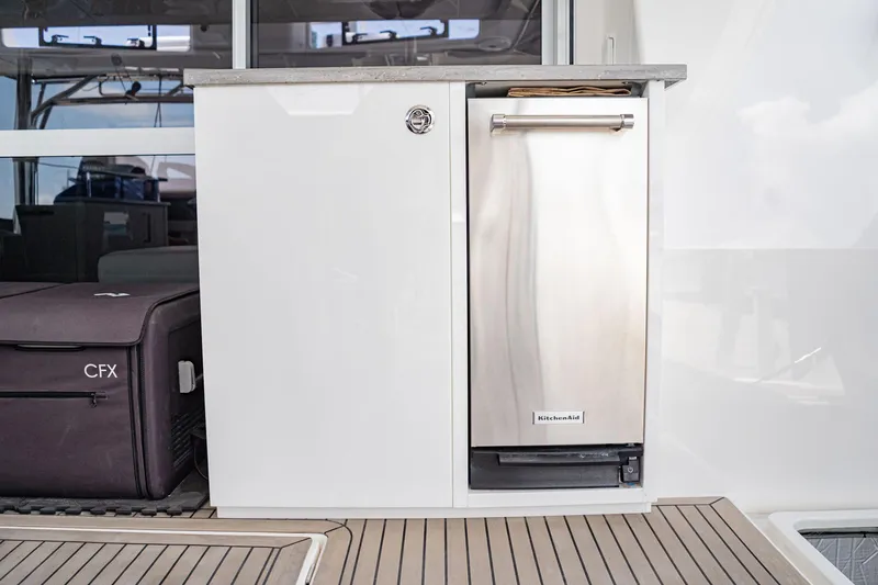 Windward Destiny Yacht Photos Pics Cabinet and SS Trash Compactor