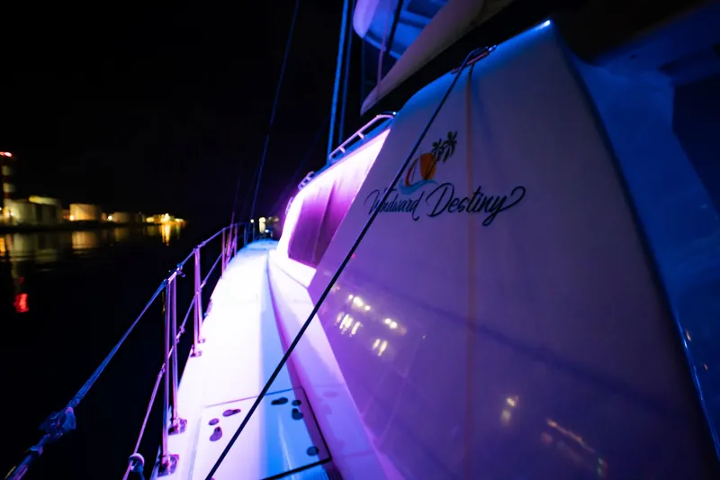 Windward Destiny Yacht Photos Pics Night Lighting