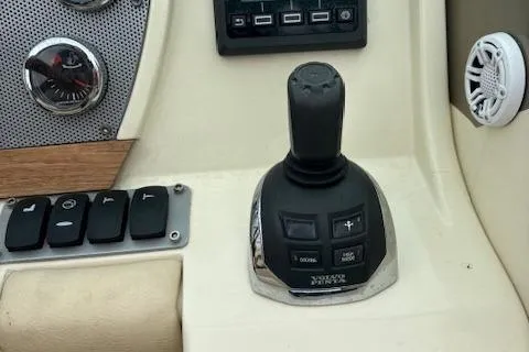  Yacht Photos Pics 2014 Chris-Craft Launch 32 boat control panel with joystick and switches.