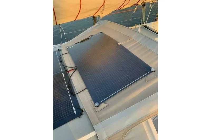 Zed4 Yacht Photos Pics Solar panels on 2009 Class 40 Akilaria RC2 yacht deck.