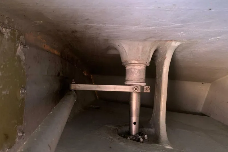 Zed4 Yacht Photos Pics Interior view of 2009 Akilaria RC2 Class 40 yacht, showcasing structural components.