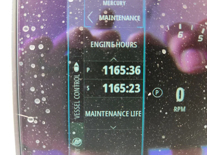  Yacht Photos Pics Display showing engine hours on 2008 Intrepid 323 Cuddy boat.