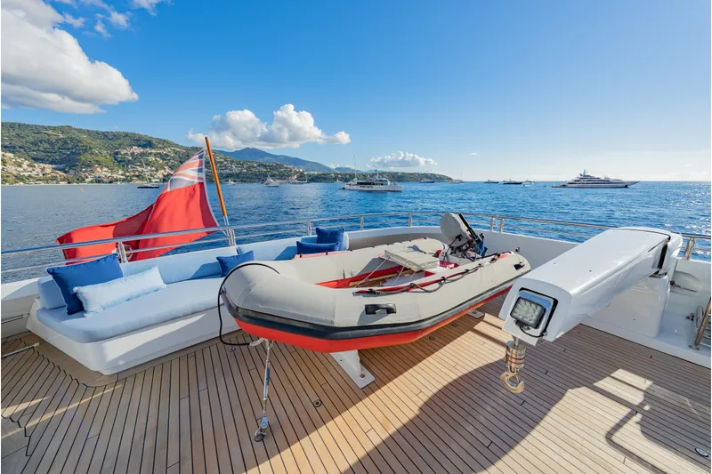 Latitude Yacht Photos Pics Luxurious 2009 Timmerman Expedition Tri-Deck yacht with tender, scenic ocean view.