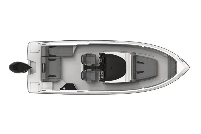  Yacht Photos Pics Manufacturer Provided Image: Top view of 2026 Monterey Elite 25 OB boat layout with seating and controls.