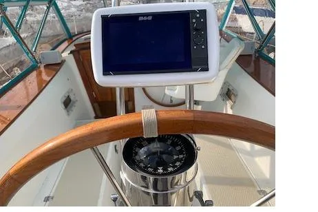 Shamrock Yacht Photos Pics Aft pedestal steerer.