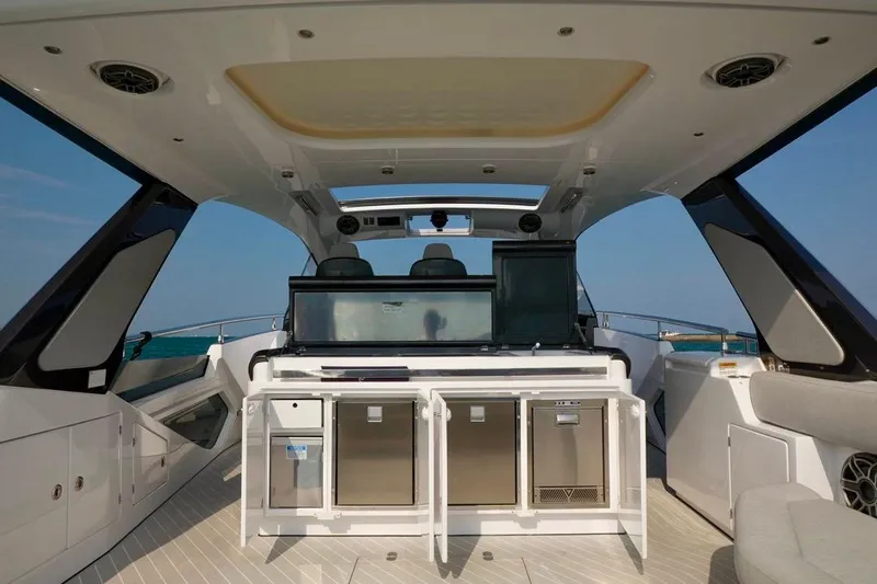  Yacht Photos Pics 2024 Azimut Verve 48 yacht interior with modern amenities and sleek design.