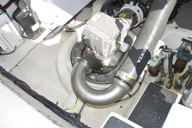  Yacht Photos Pics Engine compartment of 2013 Regal 42 Sport Coupe with Volvo Penta components.