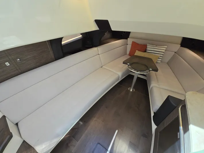  Yacht Photos Pics 2016 Boston Whaler 420 Outrage interior with plush seating and modern design.