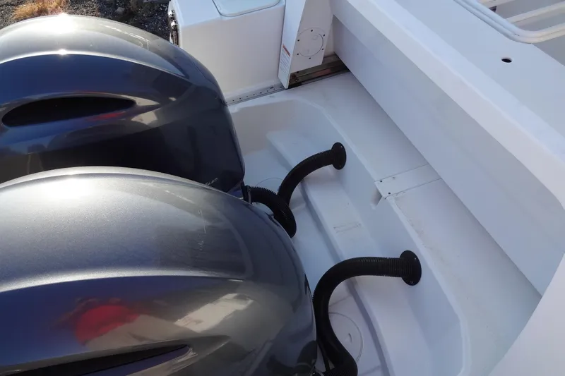 Blue Baby Yacht Photos Pics 2022 Jeanneau Merry Fisher 895 Offshore with dual outboard motors.