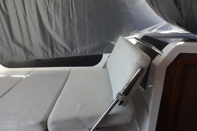 Blue Baby Yacht Photos Pics Interior seating of 2022 Jeanneau Merry Fisher 895 Offshore boat.