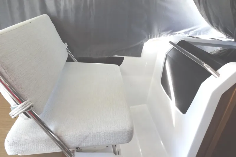 Blue Baby Yacht Photos Pics Interior seating of 2022 Jeanneau Merry Fisher 895 Offshore boat.