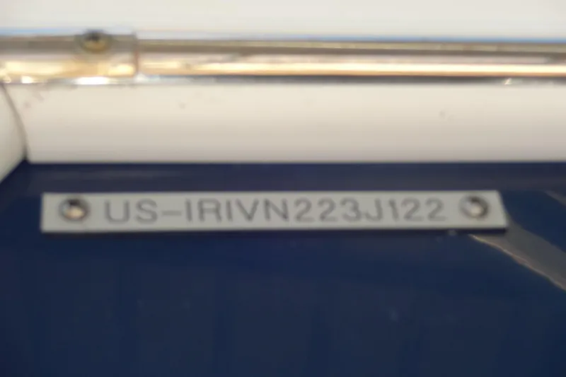 Blue Baby Yacht Photos Pics 2022 Jeanneau Merry Fisher 895 Offshore boat identification plate with serial number.