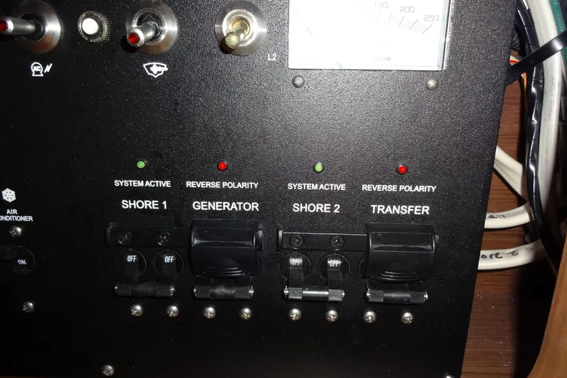 Blue Baby Yacht Photos Pics Electrical control panel on 2022 Jeanneau Merry Fisher 895 Offshore boat.