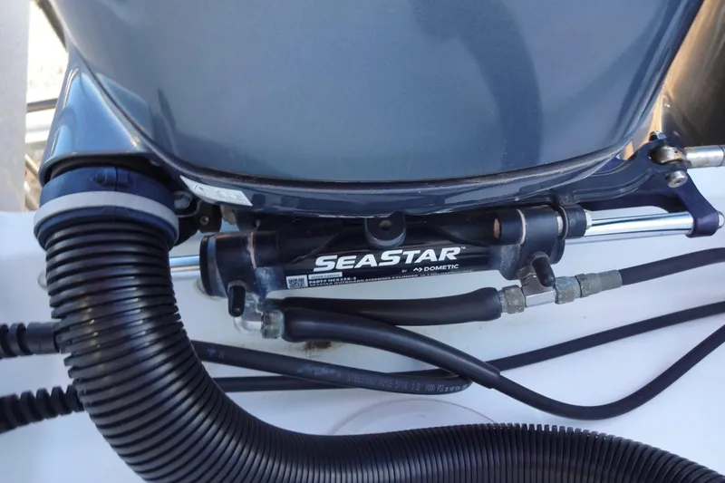 Blue Baby Yacht Photos Pics Hydraulic steering system on 2022 Jeanneau Merry Fisher 895 Offshore boat.