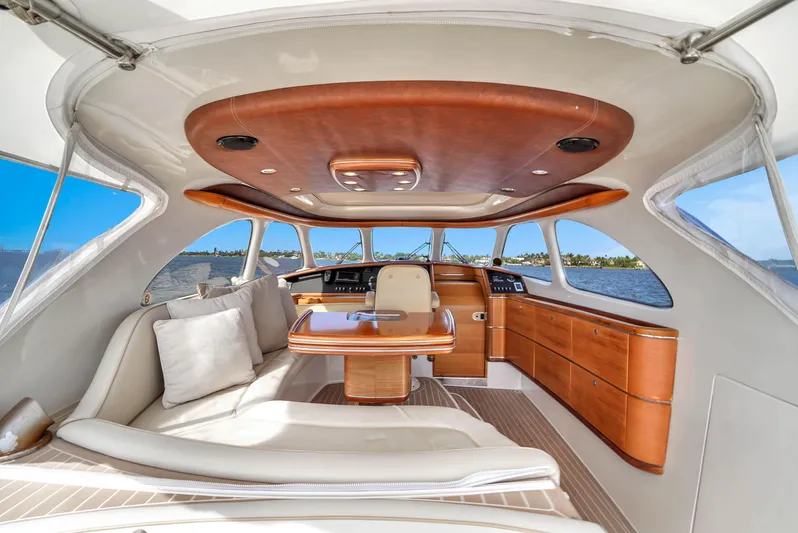 Mississippi Queen Yacht Photos Pics Luxurious interior of 2012 Zeelander 44 yacht with elegant wood finishes and panoramic windows.
