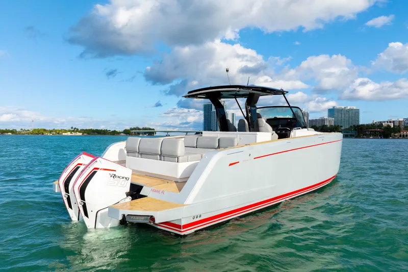  Yacht Photos Pics 2021 Pardo Yachts 38 on water, featuring sleek design and powerful engines.