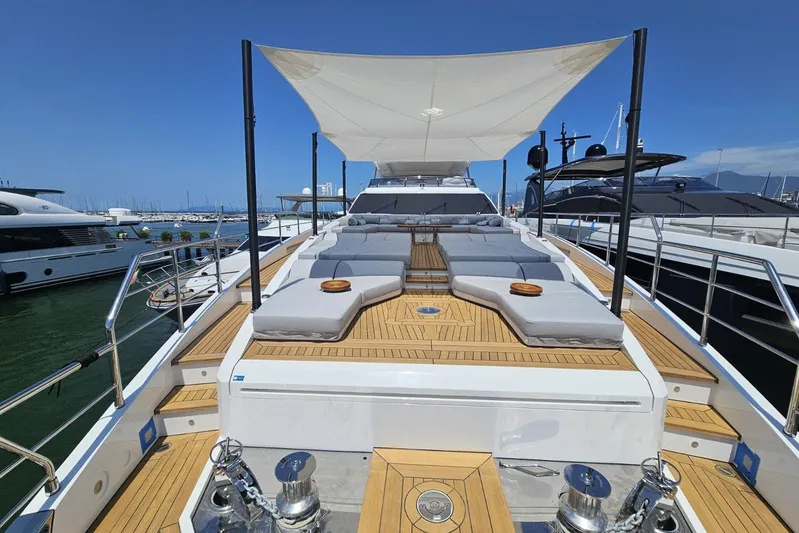 Dream Yacht Photos Pics Luxurious 2024 Azimut Grande 32 Metri yacht with spacious sun deck and elegant design.