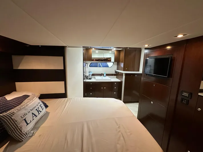 Radical Physics Yacht Photos Pics Luxurious interior of 2012 Cruisers Yachts 48 Cantius with modern amenities.