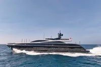 Luxury Codecasa 41S yacht cruising on open sea, 2007 model.