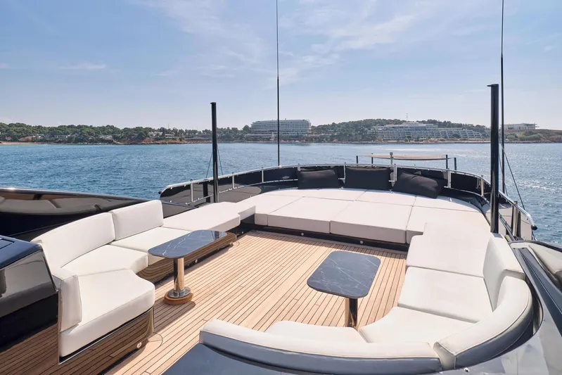 Ability Yacht Photos Pics Luxurious 2007 Codecasa 41S yacht deck with elegant seating and ocean view.