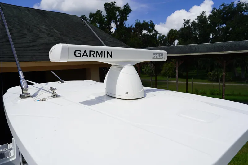  Yacht Photos Pics 2023 Blackfin 302 CC boat with Garmin xHD2 radar on the roof.