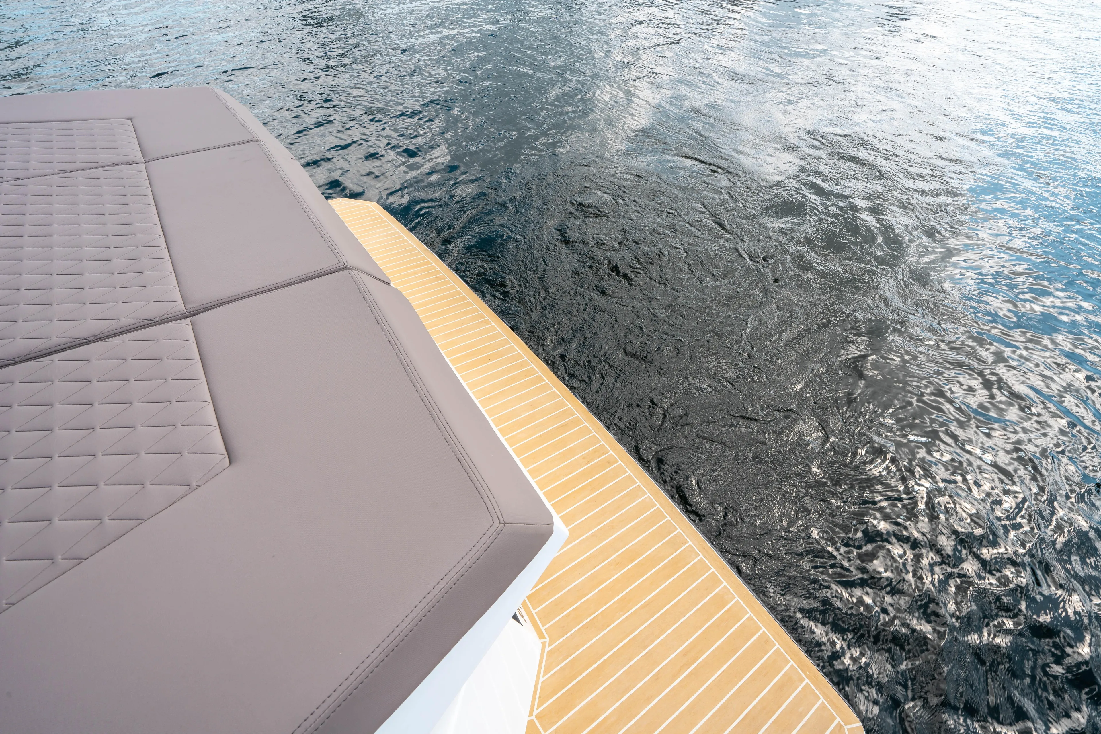  Yacht Photos Pics 2025 De Antonio Yachts D32 OPEN deck with water view.